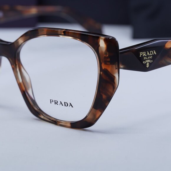 Prada PR18WV 07R1O1 Cat Eye Eyeglasses 54mm - Caramel Havana - Picture 8 of 10